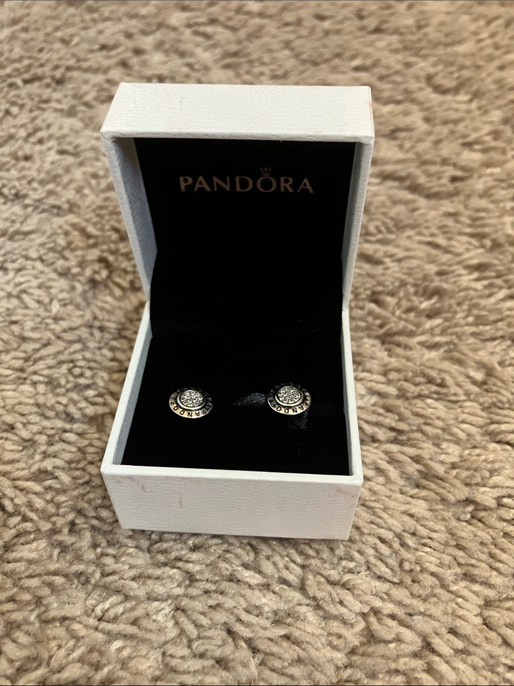 Pandora Sterling Silver Cubic Zirconia Halo Stud Earrings - Silver, White